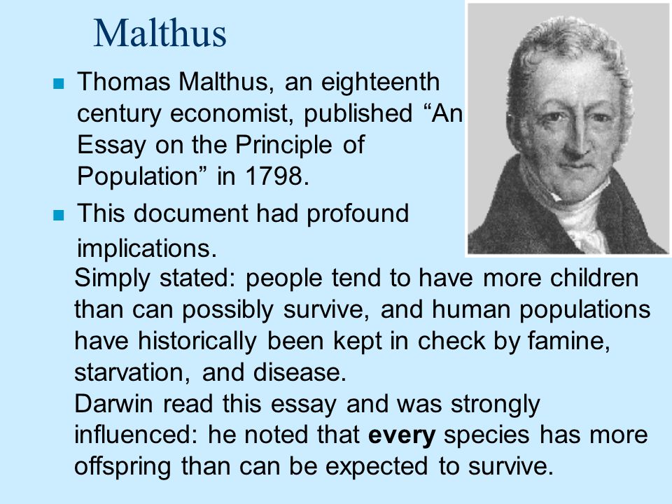Malthus an essay on the principle of population 1798 sedition